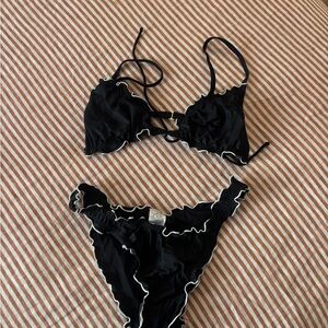 Wild Fable Black Bikini with White Trim